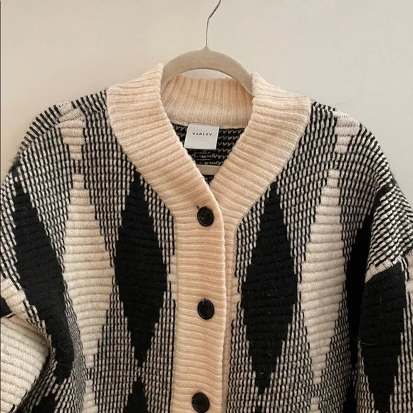 VARLEY Nancy Jacquard Knit Cardigan/Jacket in Whitecap Grey S - Picture 5 of 12